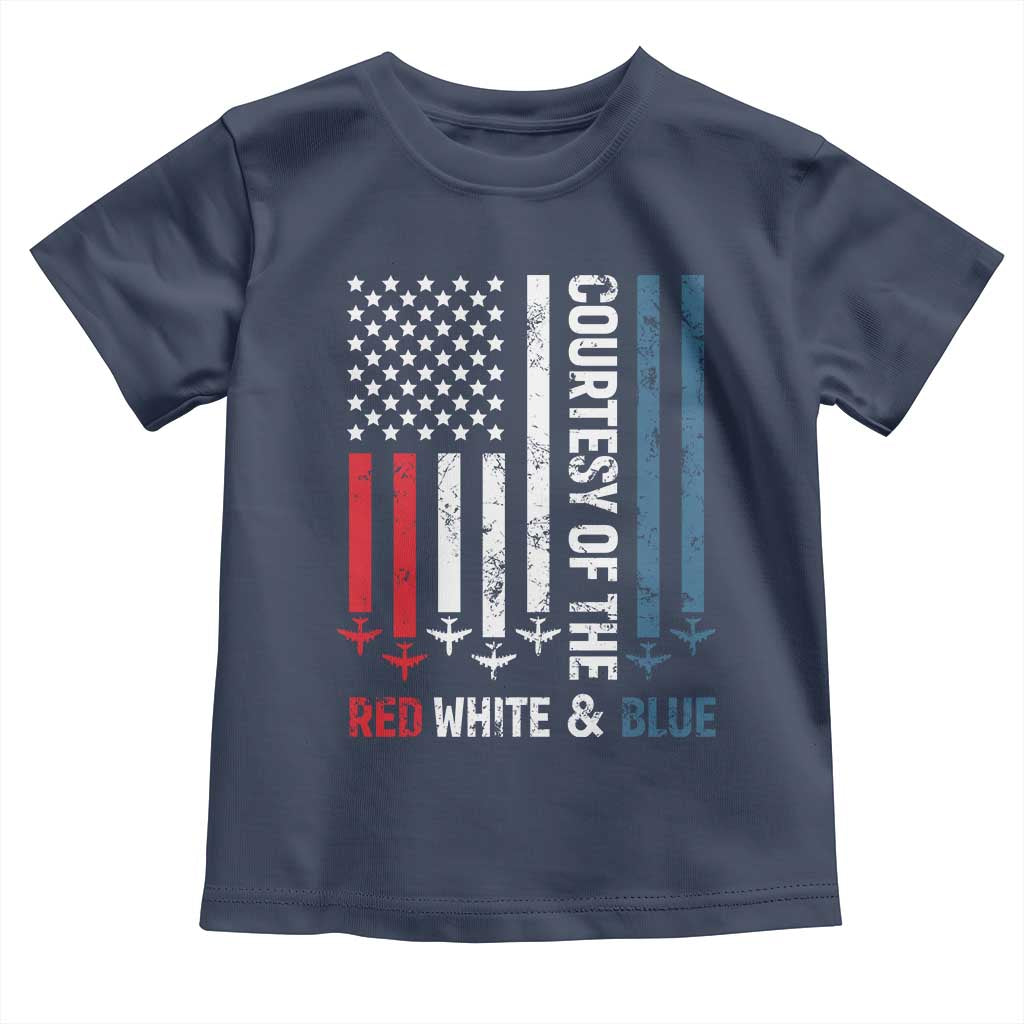Courtesy of the Red White and Blue Toddler T Shirt US Military Patriotic American Flag TS02 Navy Print Your Wear