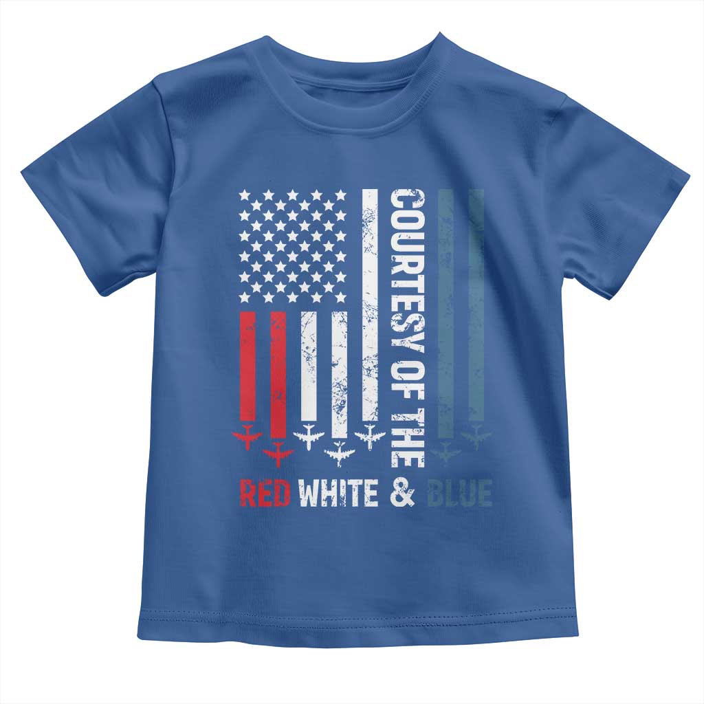 Courtesy of the Red White and Blue Toddler T Shirt US Military Patriotic American Flag TS02 Royal Blue Print Your Wear