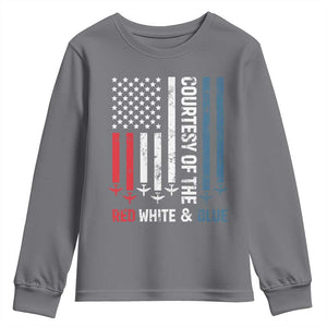 Courtesy of the Red White and Blue Youth Sweatshirt US Military Patriotic American Flag TS02 Charcoal Print Your Wear