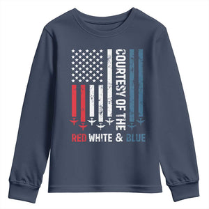Courtesy of the Red White and Blue Youth Sweatshirt US Military Patriotic American Flag TS02 Navy Print Your Wear