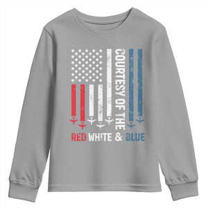 Courtesy of the Red White and Blue Youth Sweatshirt US Military Patriotic American Flag TS02 Sport Gray Print Your Wear