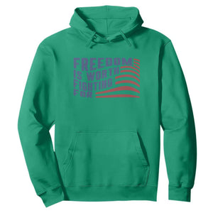 Freedom Is Worth Fighting For Hoodie USA Flag America True Patriot TS02 Irish Green Print Your Wear