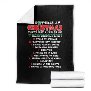 12 Pains of Christmas Parody Throw Blanket Funny Twist on the 12 Days of Christmas Tradition TS02 Black Print Your Wear