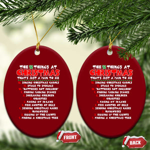 12 Pains of Christmas Parody Ceramic Ornament Funny Twist on the 12 Days of Christmas Tradition TS02 Print Your Wear