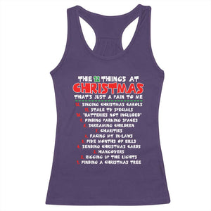 12 Pains of Christmas Parody Racerback Tank Top Funny Twist on the 12 Days of Christmas Tradition TS02 Purple Print Your Wear