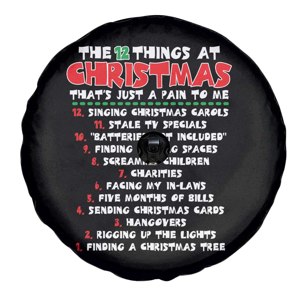 12 Pains of Christmas Parody Spare Tire Cover Funny Twist on the 12 Days of Christmas Tradition TS02 Print Your Wear