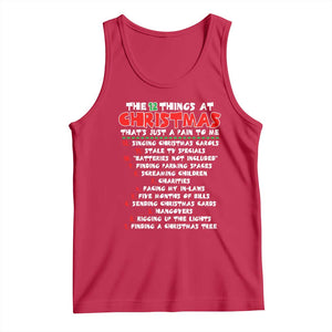 12 Pains of Christmas Parody Tank Top Funny Twist on the 12 Days of Christmas Tradition TS02 Red Print Your Wear