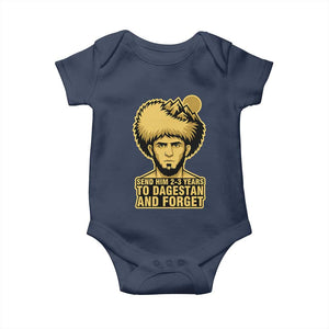 Send Him 2 3 Years to Dagestan and Forget Baby Onesie Funny MMA Fighter Discipline TS02 Navy Print Your Wear