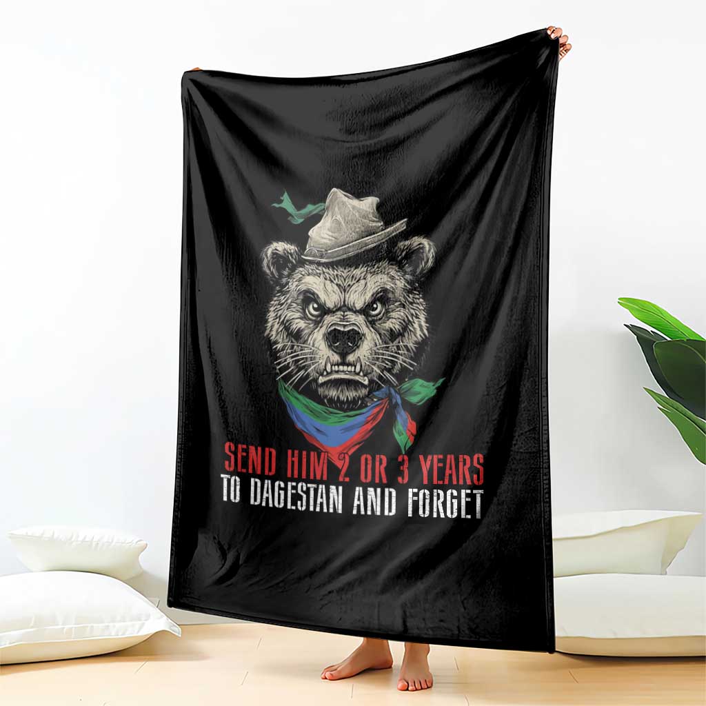 Dagestan Bear MMA Fighter Discipline Throw Blanket Send Him 2 3 Years and Forget TS02 Print Your Wear