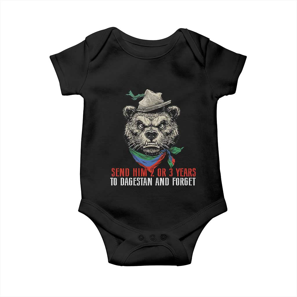 Dagestan Bear MMA Fighter Discipline Baby Onesie Send Him 2 3 Years and Forget TS02 Black Print Your Wear