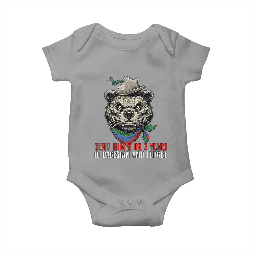 Dagestan Bear MMA Fighter Discipline Baby Onesie Send Him 2 3 Years and Forget TS02 Sport Gray Print Your Wear