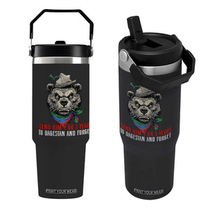 Dagestan Bear MMA Fighter Discipline Flip Straw Tumbler Send Him 2 3 Years and Forget TS02 One Size: 30 oz Black Print Your Wear