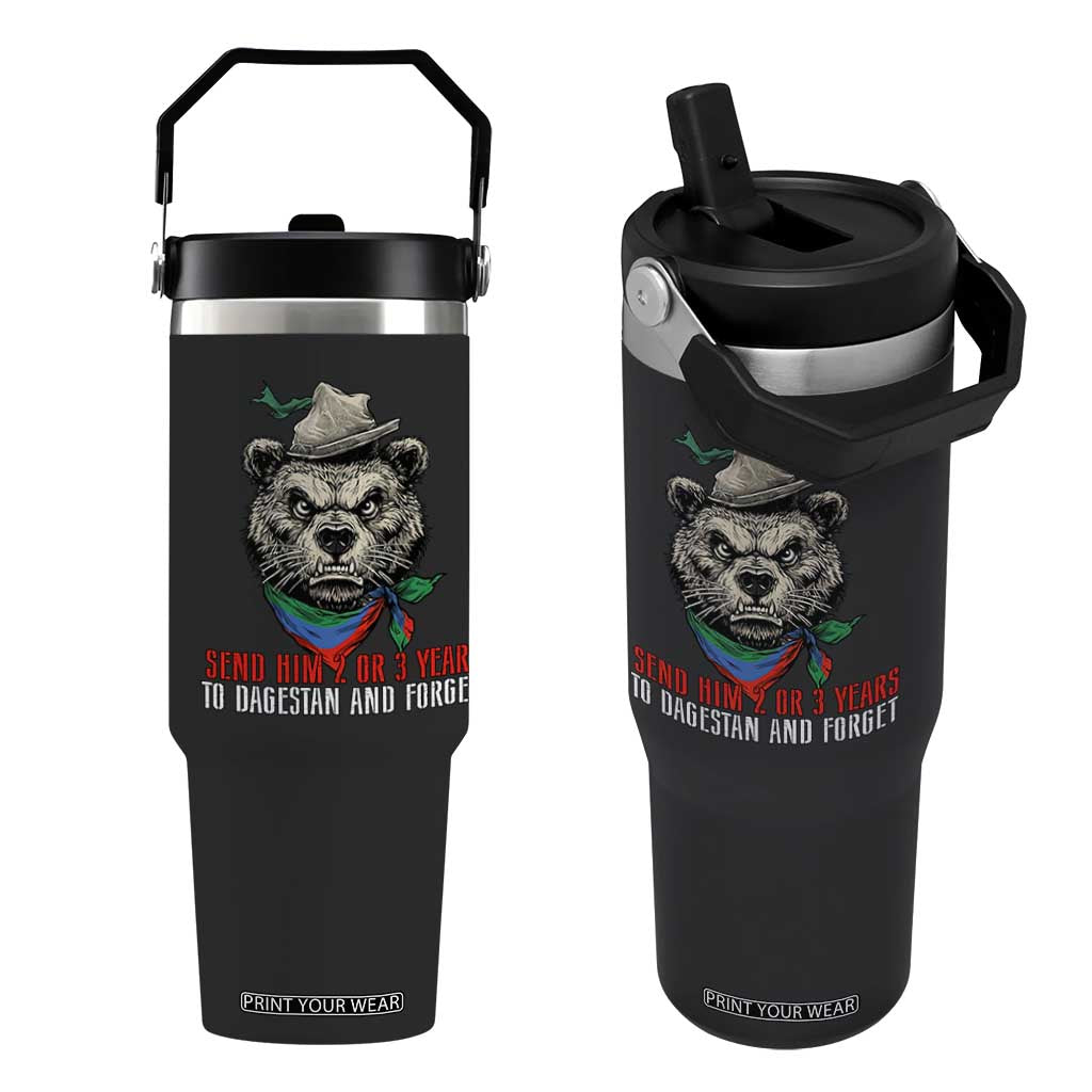 Dagestan Bear MMA Fighter Discipline Flip Straw Tumbler Send Him 2 3 Years and Forget TS02 One Size: 30 oz Black Print Your Wear