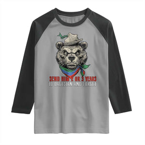 Dagestan Bear MMA Fighter Discipline Raglan Shirt Send Him 2 3 Years and Forget TS02 Sport Gray Black Print Your Wear