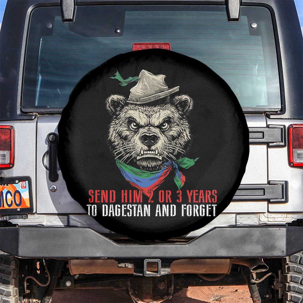 Dagestan Bear MMA Fighter Discipline Spare Tire Cover Send Him 2 3 Years and Forget TS02 No hole Black Print Your Wear