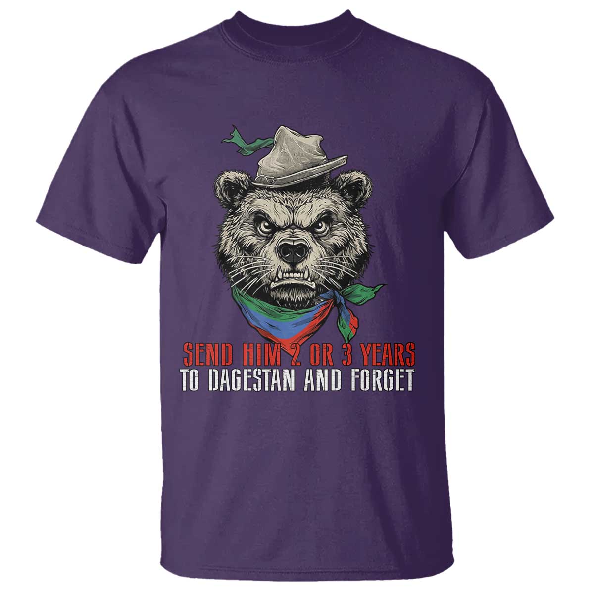 Dagestan Bear MMA Fighter Discipline T Shirt Send Him 2 3 Years and Forget TS02 Purple Print Your Wear