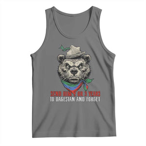 Dagestan Bear MMA Fighter Discipline Tank Top Send Him 2 3 Years and Forget TS02 Black Heather Print Your Wear