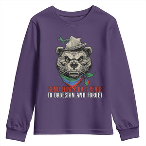 Dagestan Bear MMA Fighter Discipline Youth Sweatshirt Send Him 2 3 Years and Forget TS02 Purple Print Your Wear
