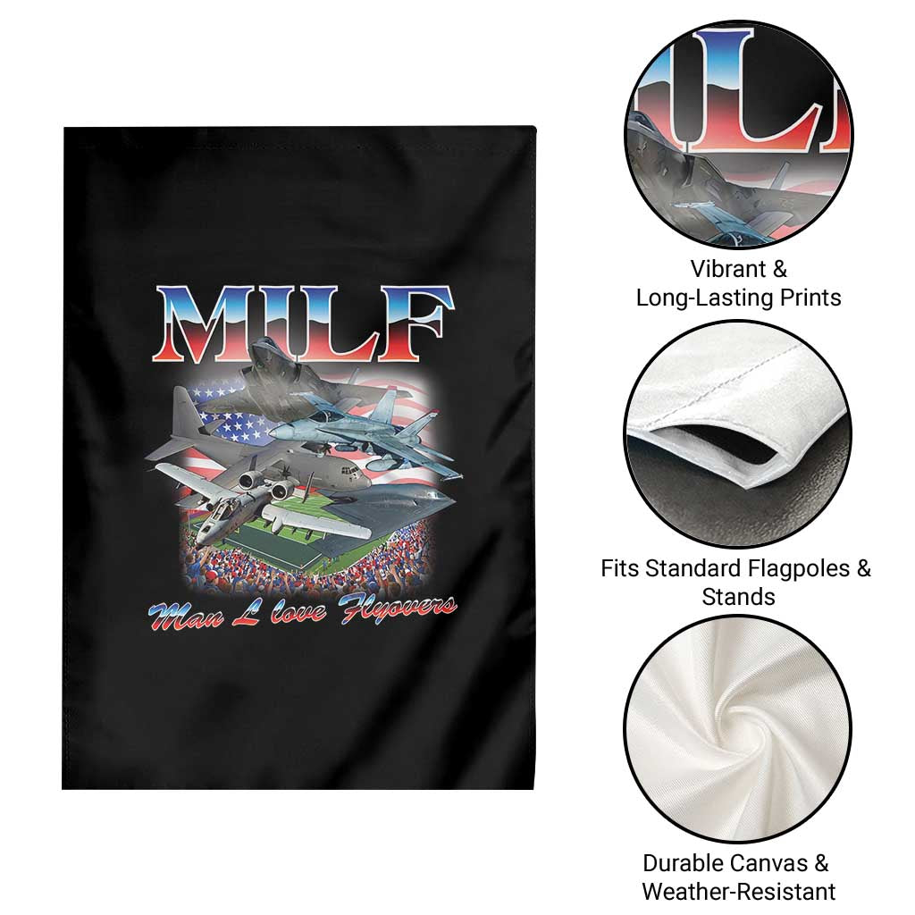 MILF Man I Love Flyovers Meme Garden Flag for Aviation Buffs Patriotic Meme Lords TS02 Print Your Wear