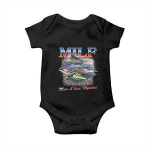 MILF Man I Love Flyovers Meme Baby Onesie for Aviation Buffs Patriotic Meme Lords TS02 Black Print Your Wear