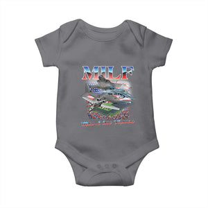MILF Man I Love Flyovers Meme Baby Onesie for Aviation Buffs Patriotic Meme Lords TS02 Charcoal Print Your Wear