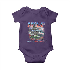 MILF Man I Love Flyovers Meme Baby Onesie for Aviation Buffs Patriotic Meme Lords TS02 Purple Print Your Wear