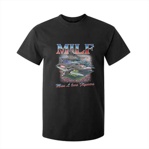 MILF Man I Love Flyovers Meme T Shirt For Kid for Aviation Buffs Patriotic Meme Lords TS02 Black Print Your Wear