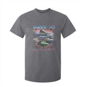 MILF Man I Love Flyovers Meme T Shirt For Kid for Aviation Buffs Patriotic Meme Lords TS02 Charcoal Print Your Wear