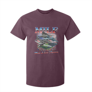 MILF Man I Love Flyovers Meme T Shirt For Kid for Aviation Buffs Patriotic Meme Lords TS02 Maroon Print Your Wear