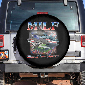 MILF Man I Love Flyovers Meme Spare Tire Cover for Aviation Buffs Patriotic Meme Lords TS02 No hole Black Print Your Wear