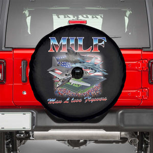 MILF Man I Love Flyovers Meme Spare Tire Cover for Aviation Buffs Patriotic Meme Lords TS02 Black Print Your Wear