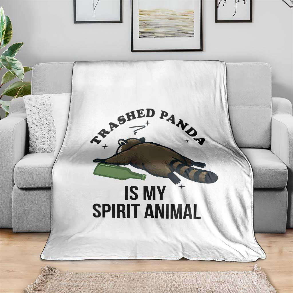 Trashed Panda Is My Spirit Animal Throw Blanket Funny Drunk Raccoon Meme for Party People Hot Mess Energy TS02 Print Your Wear