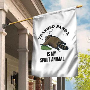 Trashed Panda Is My Spirit Animal Garden Flag Funny Drunk Raccoon Meme for Party People Hot Mess Energy TS02 Print Your Wear