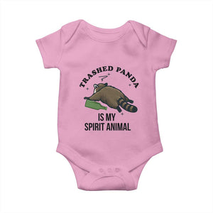 Trashed Panda Is My Spirit Animal Baby Onesie Funny Drunk Raccoon Meme for Party People Hot Mess Energy TS02 Light Pink Print Your Wear