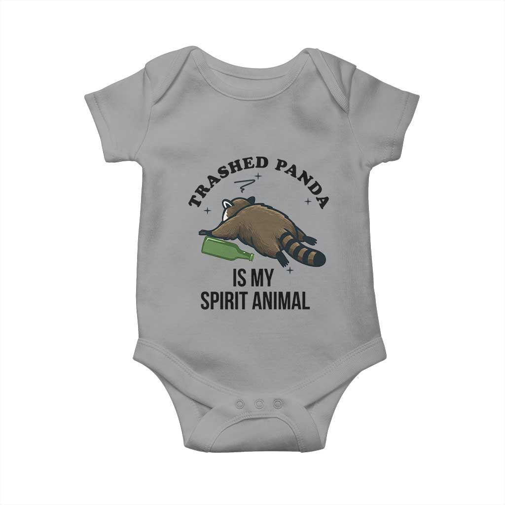 Trashed Panda Is My Spirit Animal Baby Onesie Funny Drunk Raccoon Meme for Party People Hot Mess Energy TS02 Sport Gray Print Your Wear