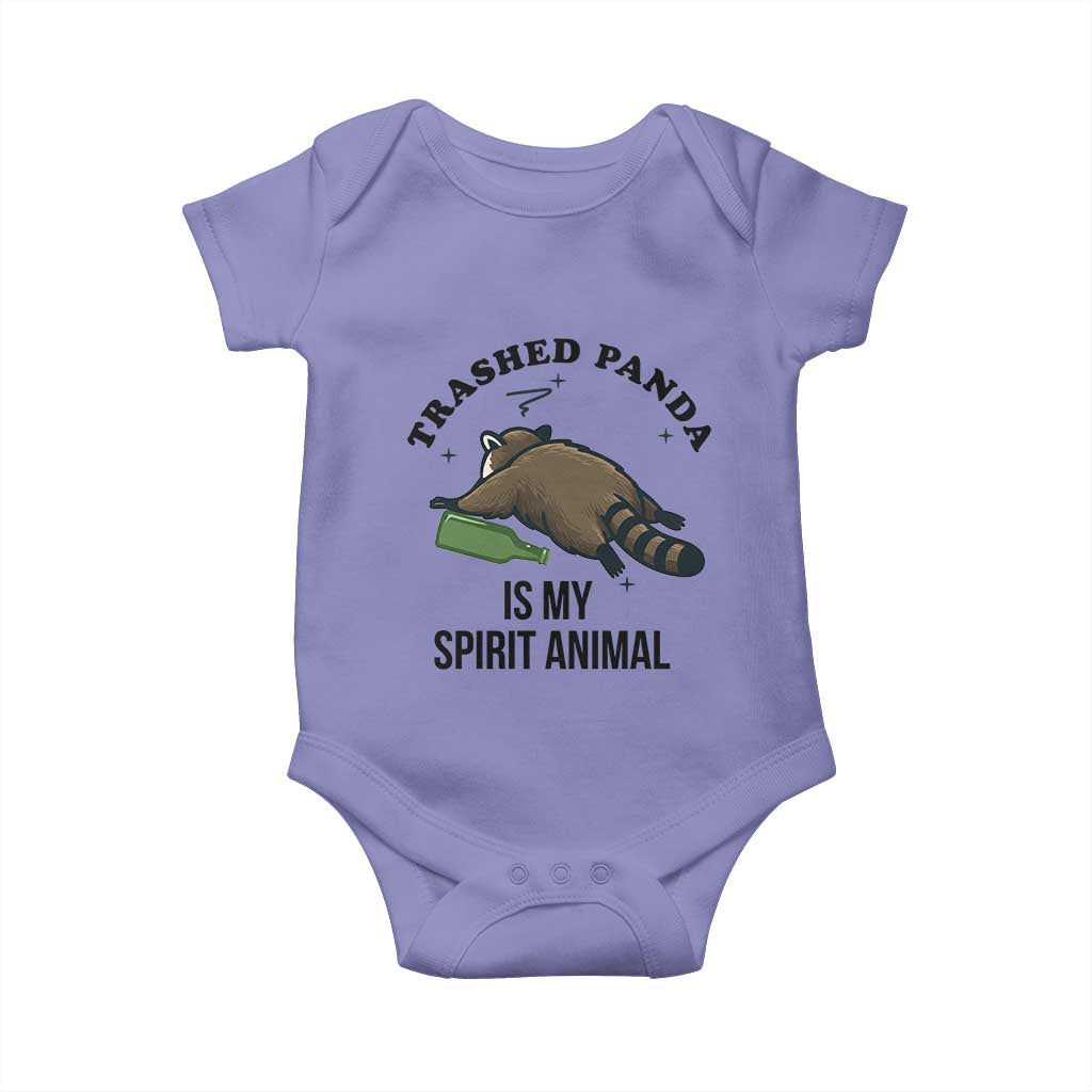 Trashed Panda Is My Spirit Animal Baby Onesie Funny Drunk Raccoon Meme for Party People Hot Mess Energy TS02 Violet Print Your Wear