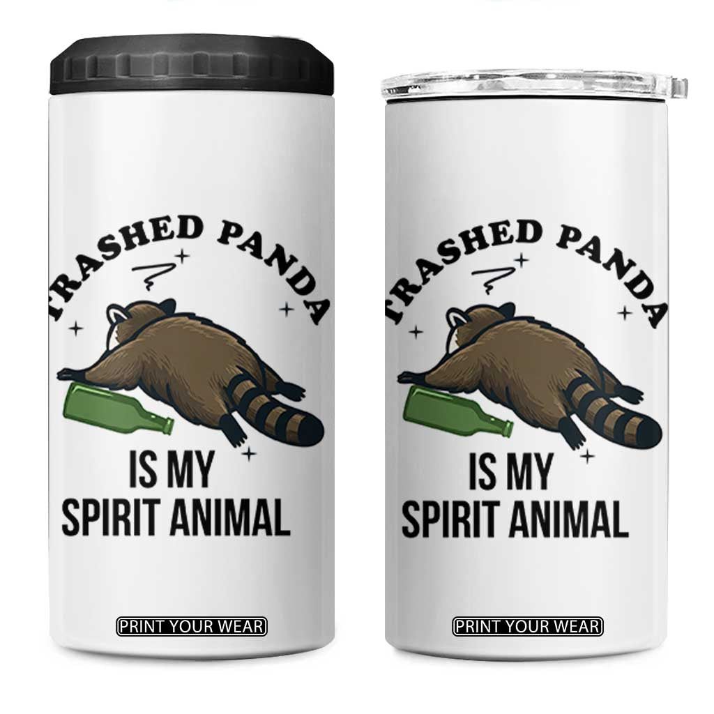 Trashed Panda Is My Spirit Animal 4 in 1 Can Cooler Tumbler Funny Drunk Raccoon Meme for Party People Hot Mess Energy TS02 One Size: 16 oz White Print Your Wear