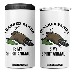 Trashed Panda Is My Spirit Animal 4 in 1 Can Cooler Tumbler Funny Drunk Raccoon Meme for Party People Hot Mess Energy TS02 One Size: 16 oz White Print Your Wear
