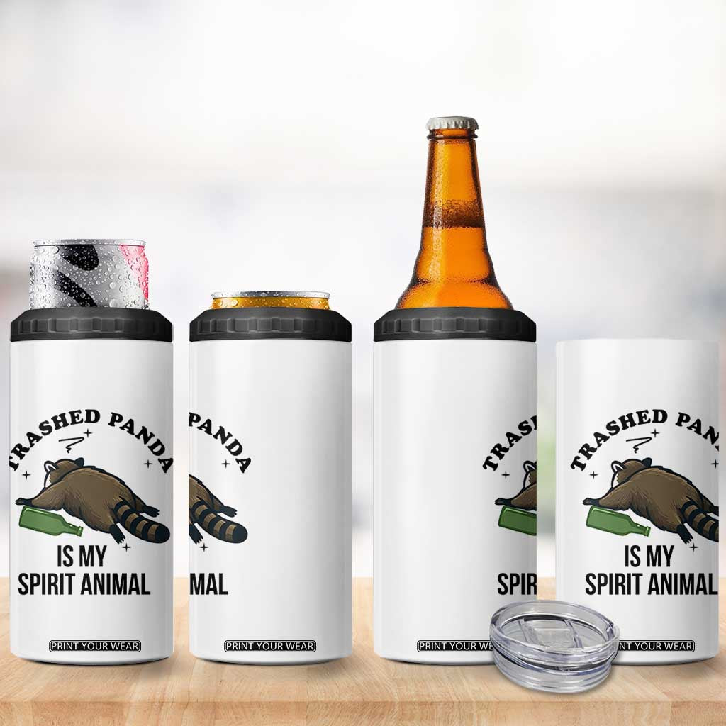 Trashed Panda Is My Spirit Animal 4 in 1 Can Cooler Tumbler Funny Drunk Raccoon Meme for Party People Hot Mess Energy TS02 Print Your Wear