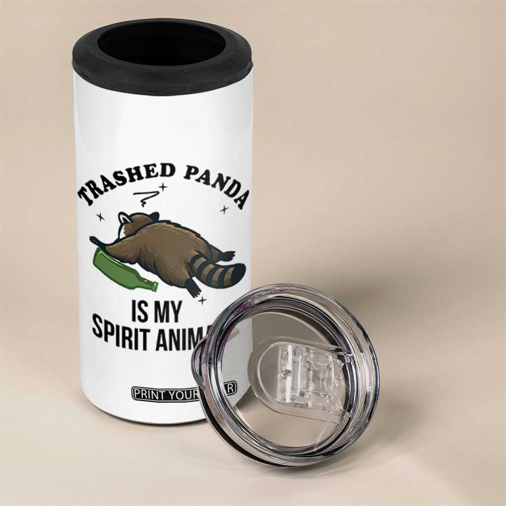 Trashed Panda Is My Spirit Animal 4 in 1 Can Cooler Tumbler Funny Drunk Raccoon Meme for Party People Hot Mess Energy TS02 Print Your Wear