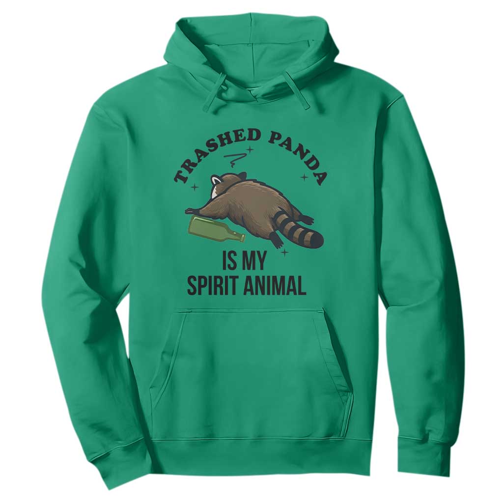 Trashed Panda Is My Spirit Animal Hoodie Funny Drunk Raccoon Meme for Party People Hot Mess Energy TS02 Irish Green Print Your Wear