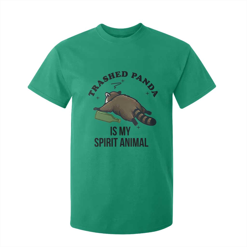 Trashed Panda Is My Spirit Animal T Shirt For Kid Funny Drunk Raccoon Meme for Party People Hot Mess Energy TS02 Irish Green Print Your Wear