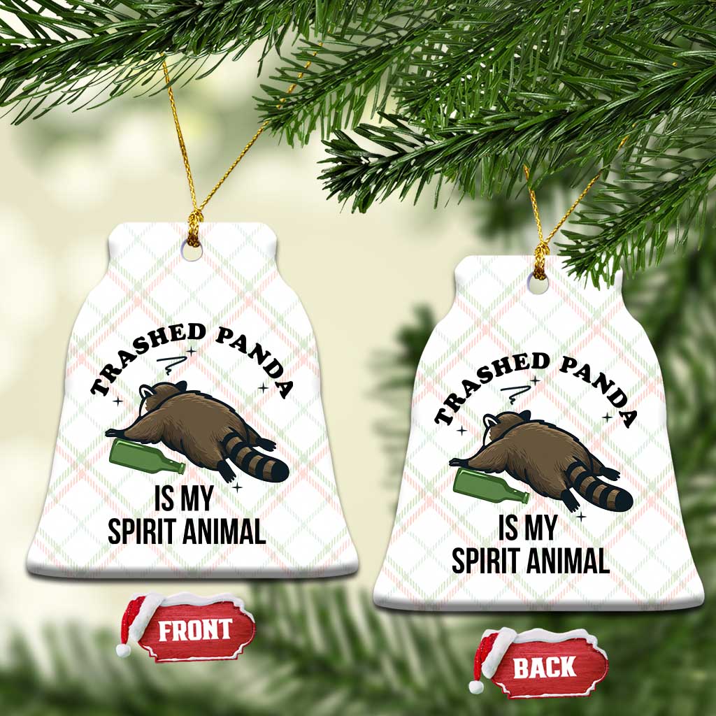 Trashed Panda Is My Spirit Animal Ceramic Ornament Funny Drunk Raccoon Meme for Party People Hot Mess Energy TS02 Print Your Wear