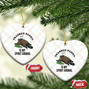 Trashed Panda Is My Spirit Animal Ceramic Ornament Funny Drunk Raccoon Meme for Party People Hot Mess Energy TS02 Print Your Wear