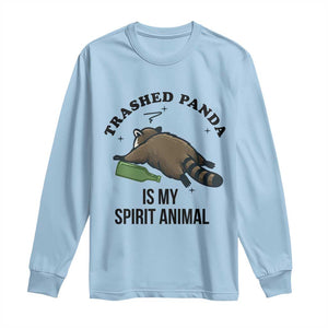 Trashed Panda Is My Spirit Animal Long Sleeve Shirt Funny Drunk Raccoon Meme for Party People Hot Mess Energy TS02 Light Blue Print Your Wear