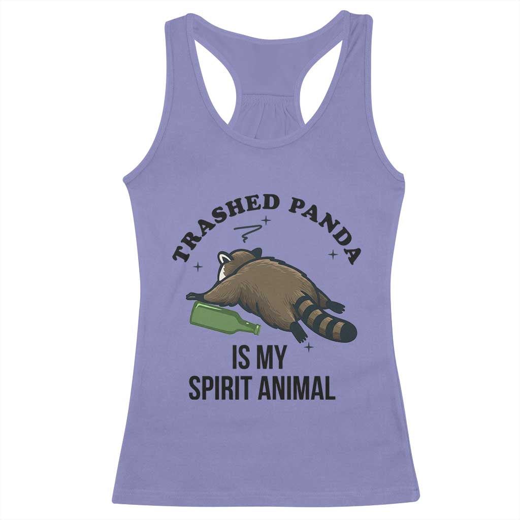 Trashed Panda Is My Spirit Animal Racerback Tank Top Funny Drunk Raccoon Meme for Party People Hot Mess Energy TS02 Violet Print Your Wear