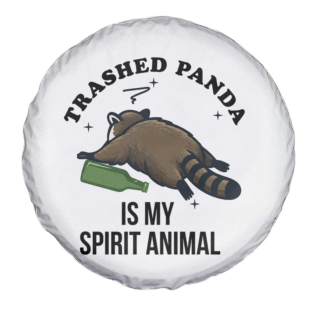 Trashed Panda Is My Spirit Animal Spare Tire Cover Funny Drunk Raccoon Meme for Party People Hot Mess Energy TS02 Print Your Wear