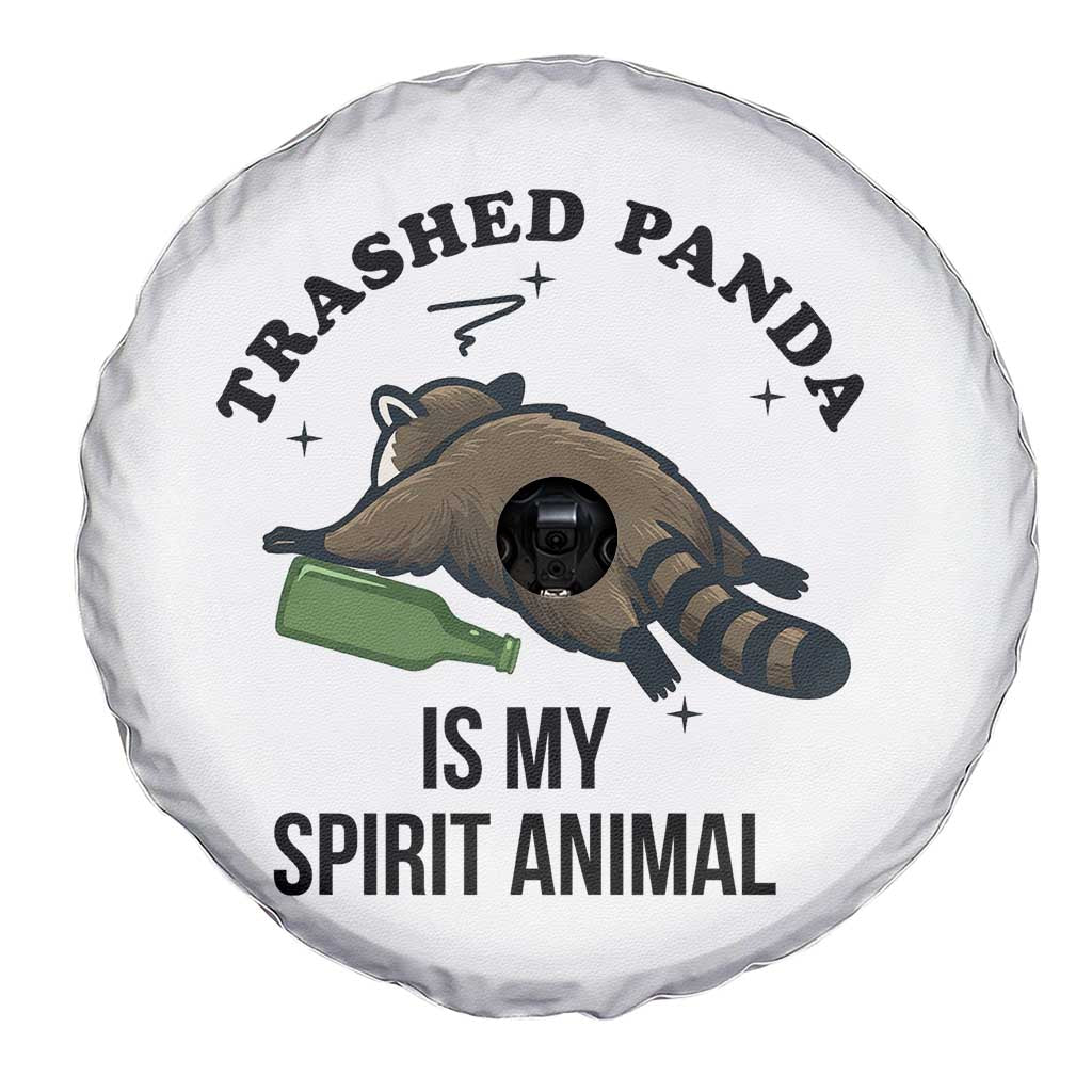 Trashed Panda Is My Spirit Animal Spare Tire Cover Funny Drunk Raccoon Meme for Party People Hot Mess Energy TS02 Print Your Wear