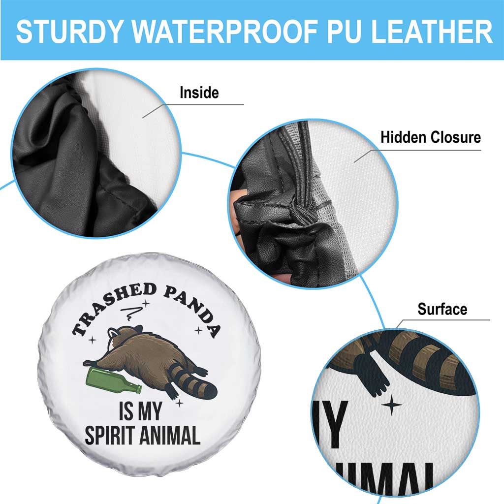 Trashed Panda Is My Spirit Animal Spare Tire Cover Funny Drunk Raccoon Meme for Party People Hot Mess Energy TS02 Print Your Wear