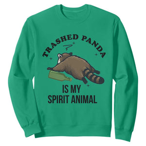 Trashed Panda Is My Spirit Animal Sweatshirt Funny Drunk Raccoon Meme for Party People Hot Mess Energy TS02 Irish Green Print Your Wear